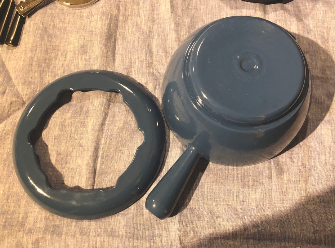 ル・クルーゼ フォンデュ・セット ブルー20cm 未使用