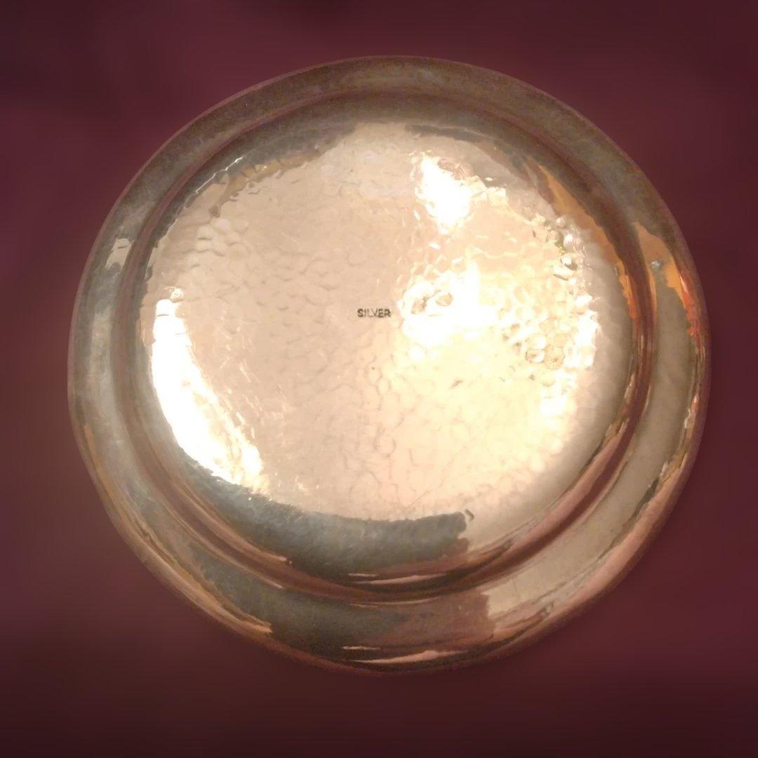 わんわん　純銀　小皿　槌目　53.2g