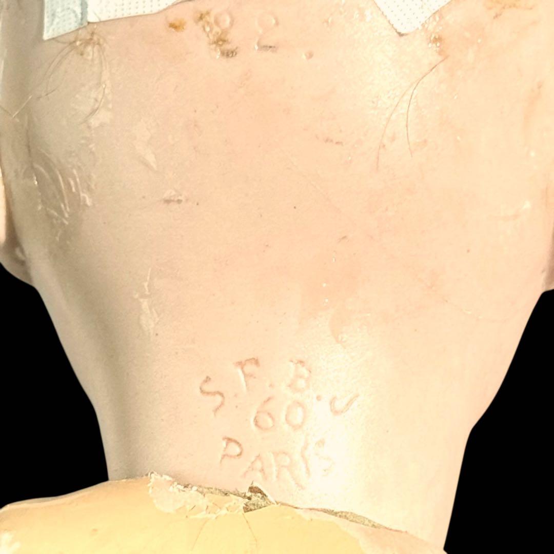 アンティーク ビスクドール ジュモー SFBJ フレンチ 白ドレス スカート