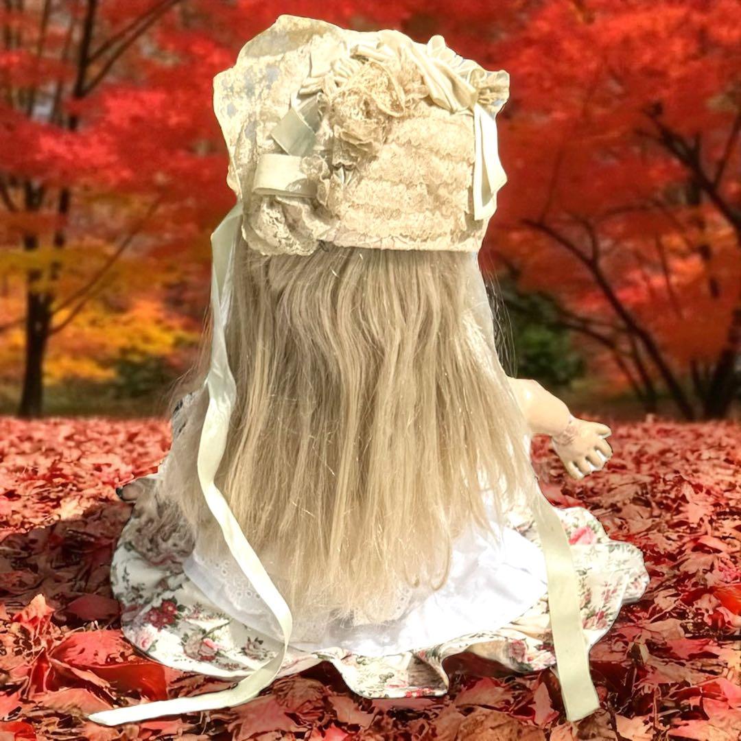 アンティーク ビスクドール ジュモー SFBJ フレンチ 白ドレス スカート