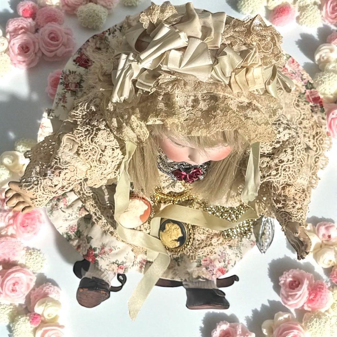 アンティーク ビスクドール ジュモー SFBJ フレンチ 白ドレス スカート