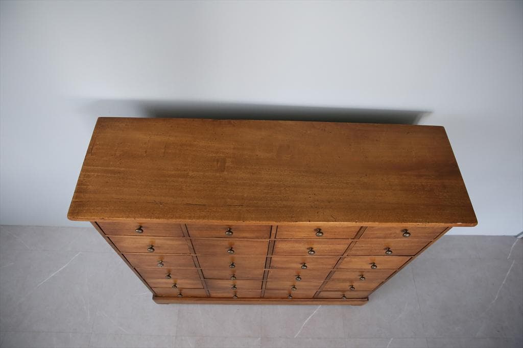 フランスアンティーク24杯ドロワーキャビネット/木製チェスト/タンス(86-85