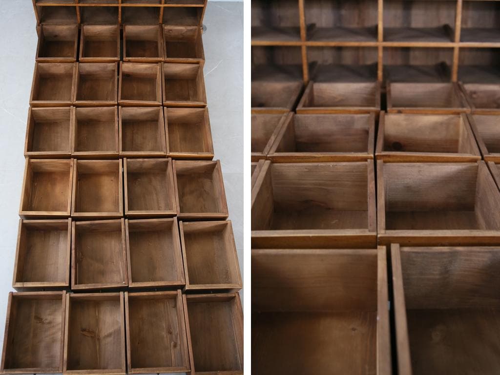 フランスアンティーク24杯ドロワーキャビネット/木製チェスト/タンス(86-85