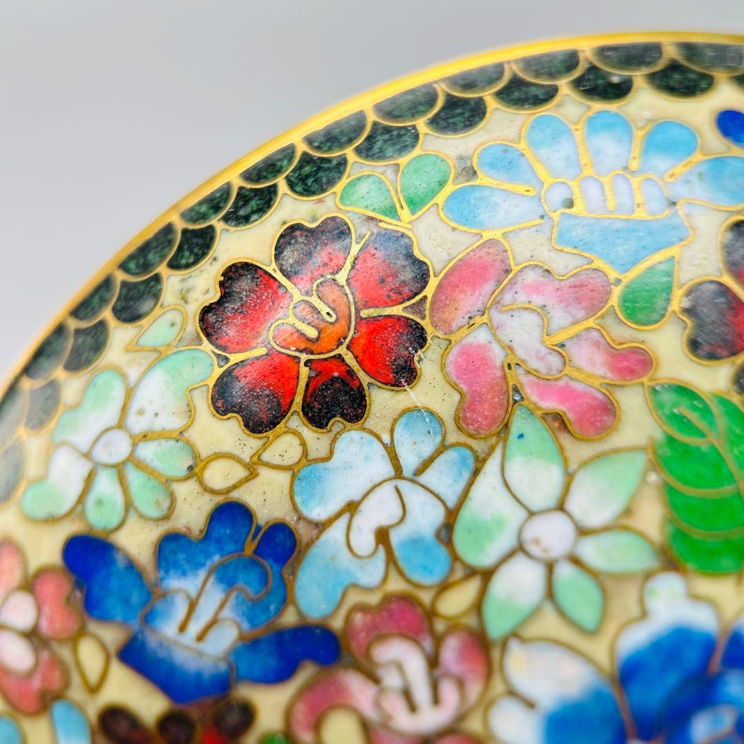 C香合 七宝焼き 中国 花紋 蓋物 お茶道具 古美術 骨董品 - メルカリ