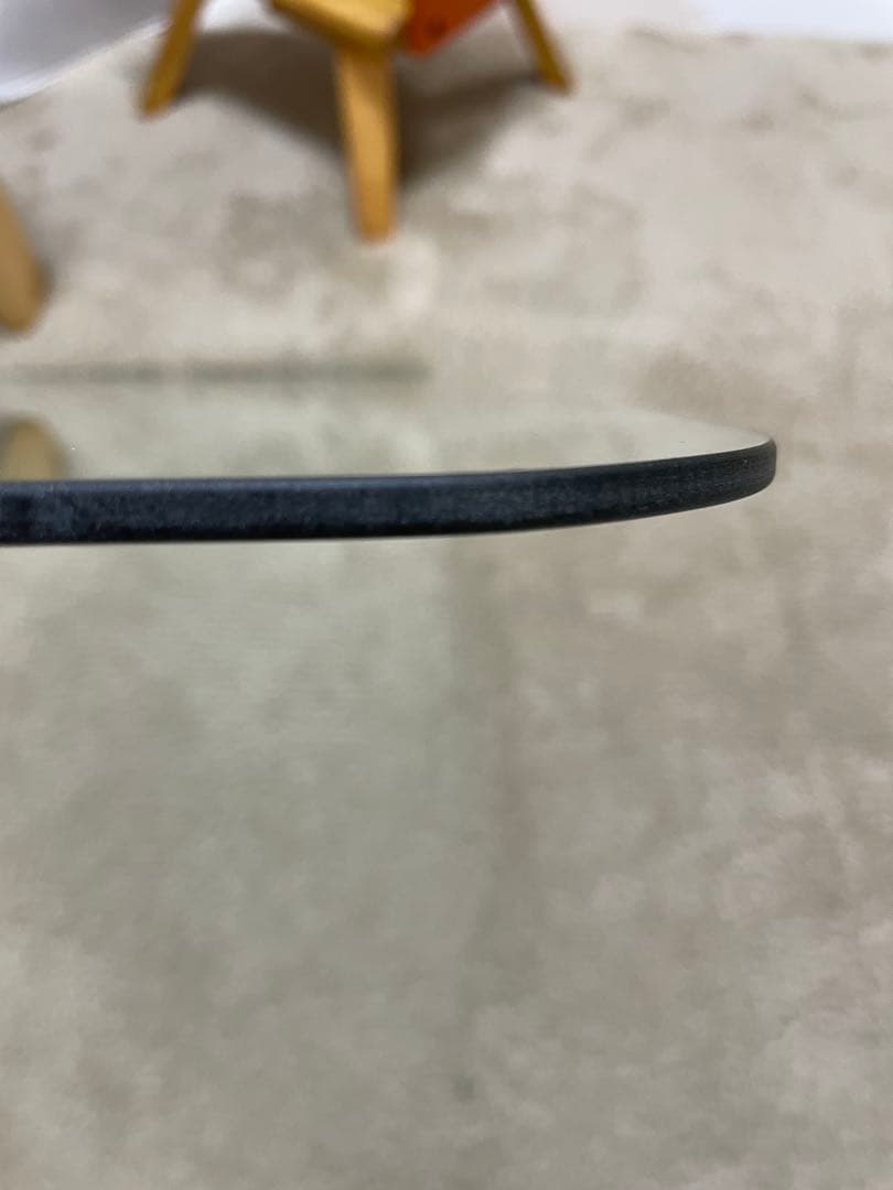 ガラス天板テーブル　ローテーブル　80年代　昭和レトロ　ブラック