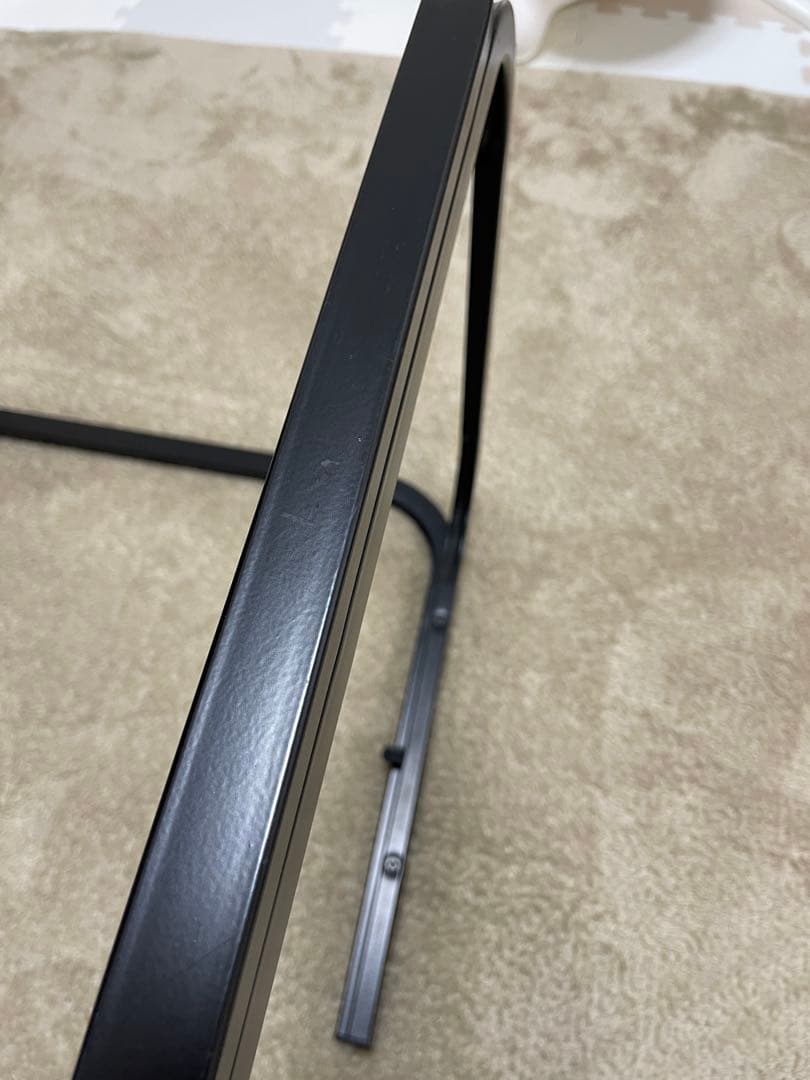 ガラス天板テーブル　ローテーブル　80年代　昭和レトロ　ブラック