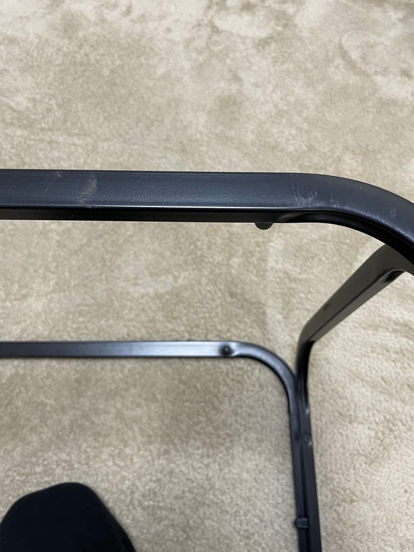 ガラス天板テーブル　ローテーブル　80年代　昭和レトロ　ブラック