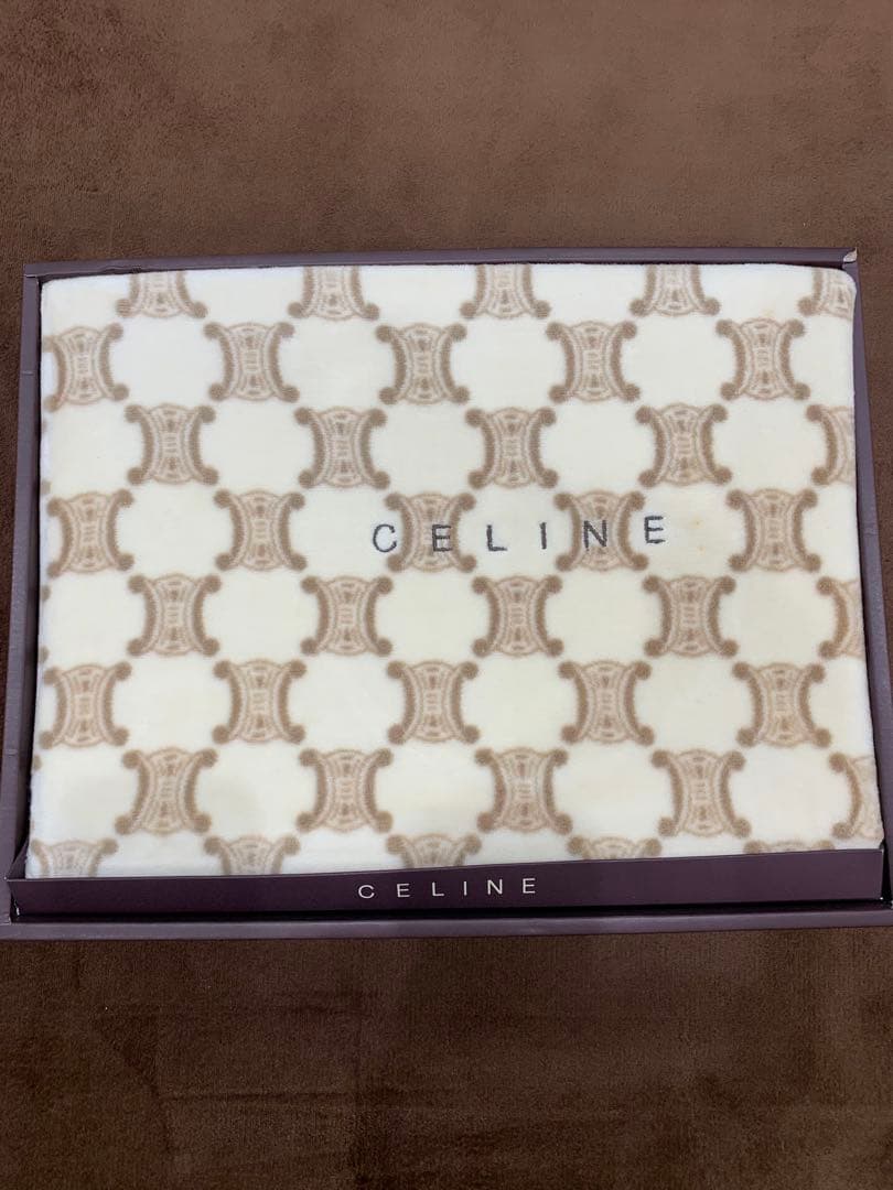 【未使用】CELINE セリーヌ 綿毛布 ブランケット シーツ 140×200