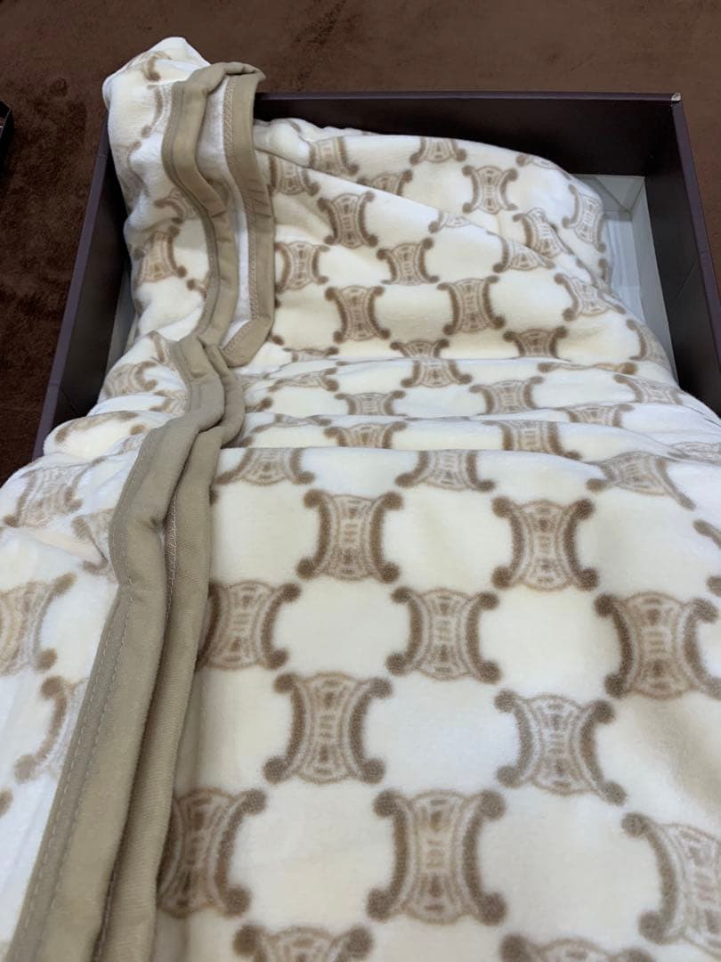 【未使用】CELINE セリーヌ 綿毛布 ブランケット シーツ 140×200