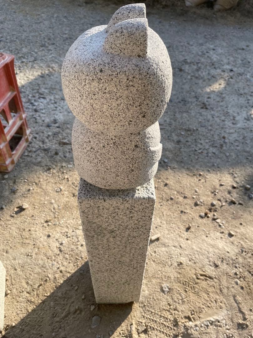 おかえり石柱　ケロちゃん　手作り　御影石　玄関先セット品