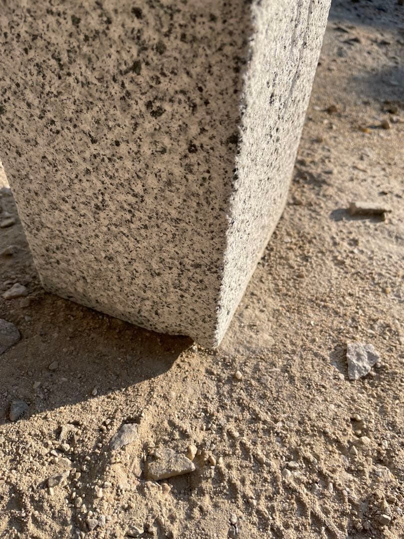 おかえり石柱　ケロちゃん　手作り　御影石　玄関先セット品