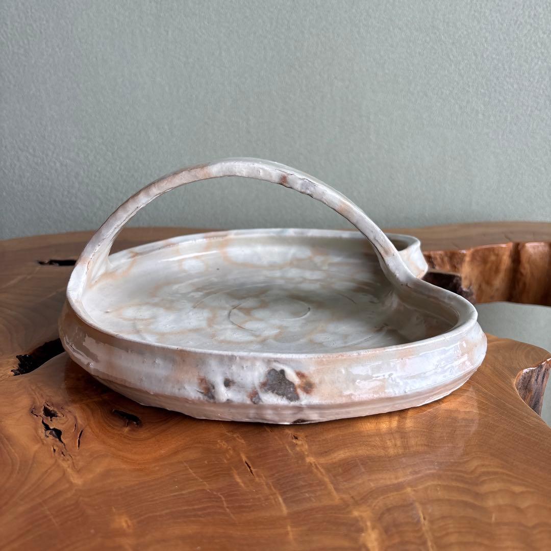 粉引窯変手鉢 たち吉 青嵐 安田道雄 直径約27cm 共箱