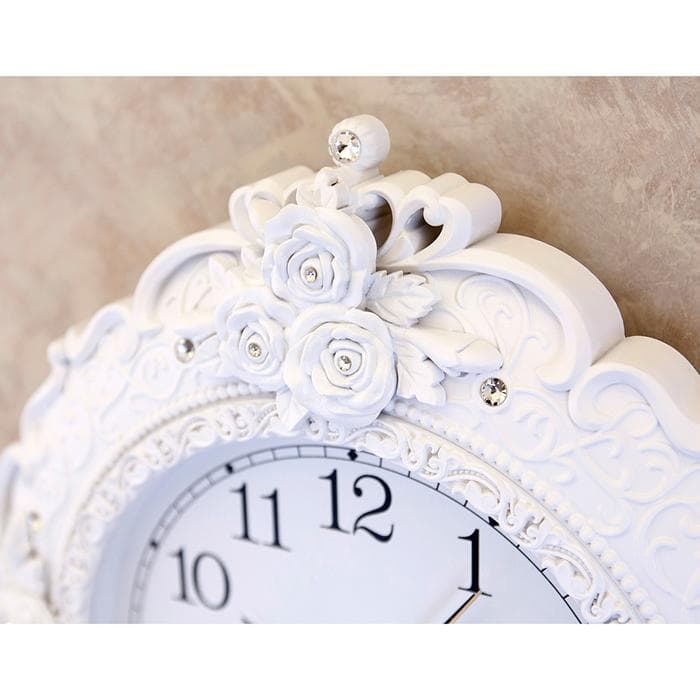 ゴージャス ビクトリア調 掛け時計 ホワイト アンティーク調