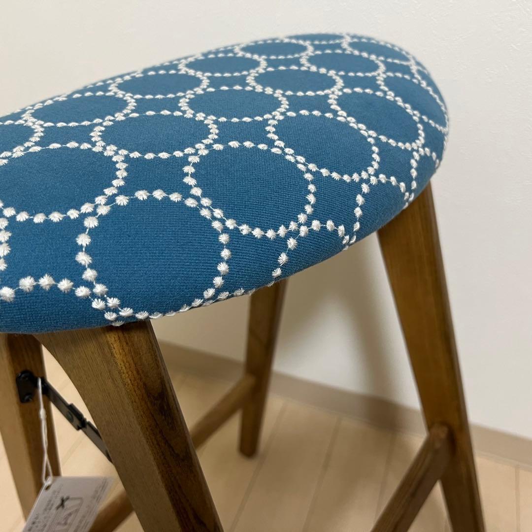 ミナペルホネン スツール タンバリン 折りたたみ 【ブルー/イエロー】 チェア