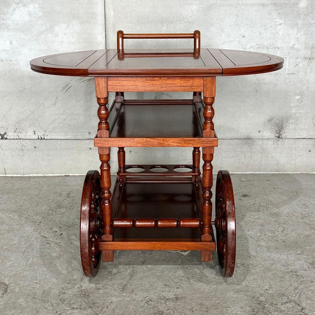 ✦ミッドセンチュリー✦ローズウッド製バーカート　キッチンワゴン バタフライ開閉式