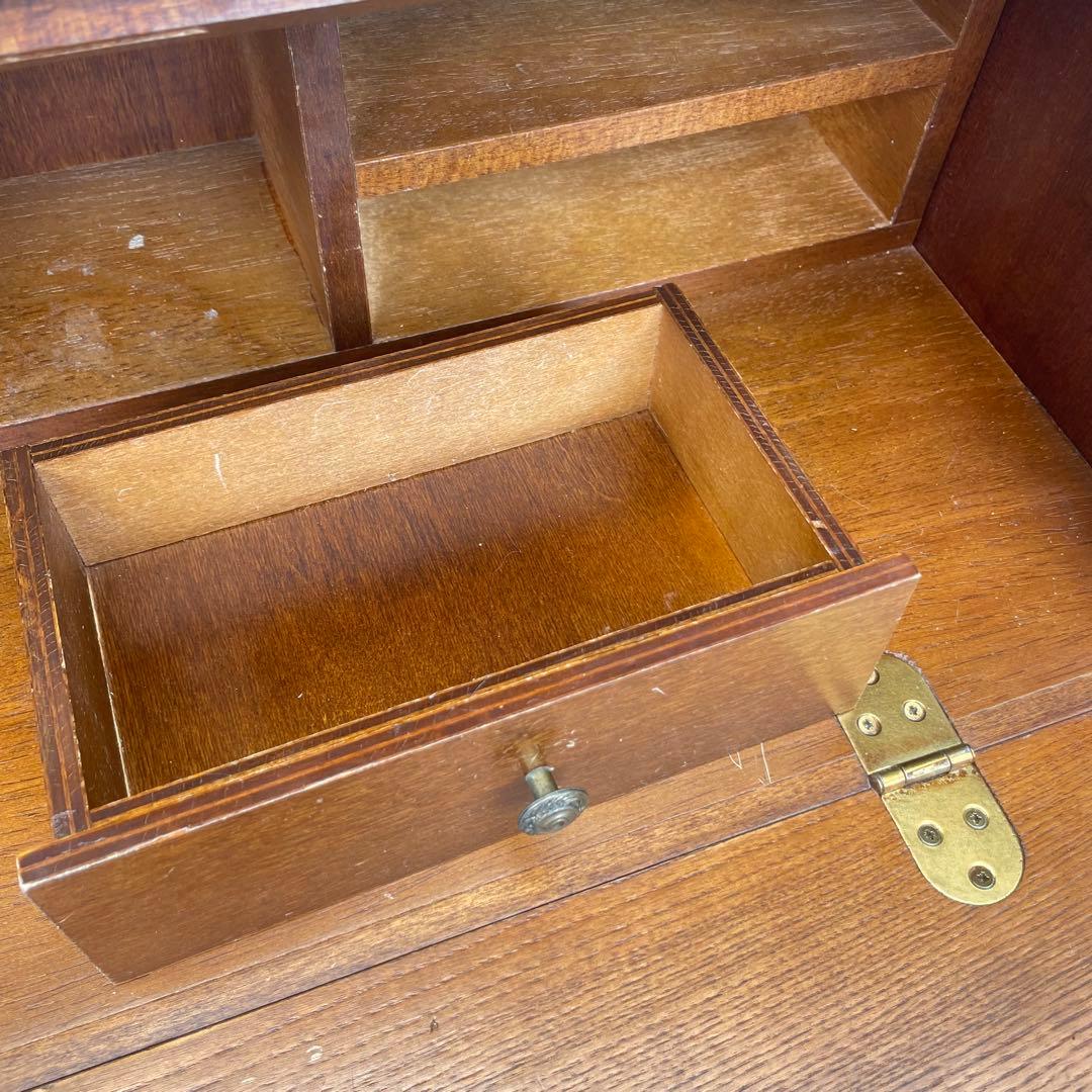 ◯イタリア ライティング ビューロー 机 木製 アンティーク デスク