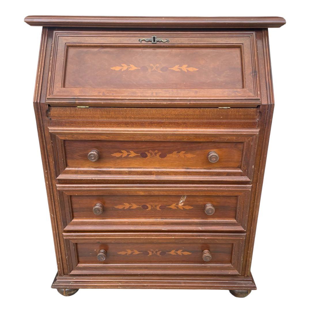 ◯イタリア ライティング ビューロー 机 木製 アンティーク デスク