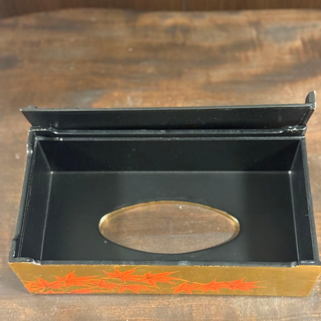 特製 漆絵 ティッシュボックス　もみじ