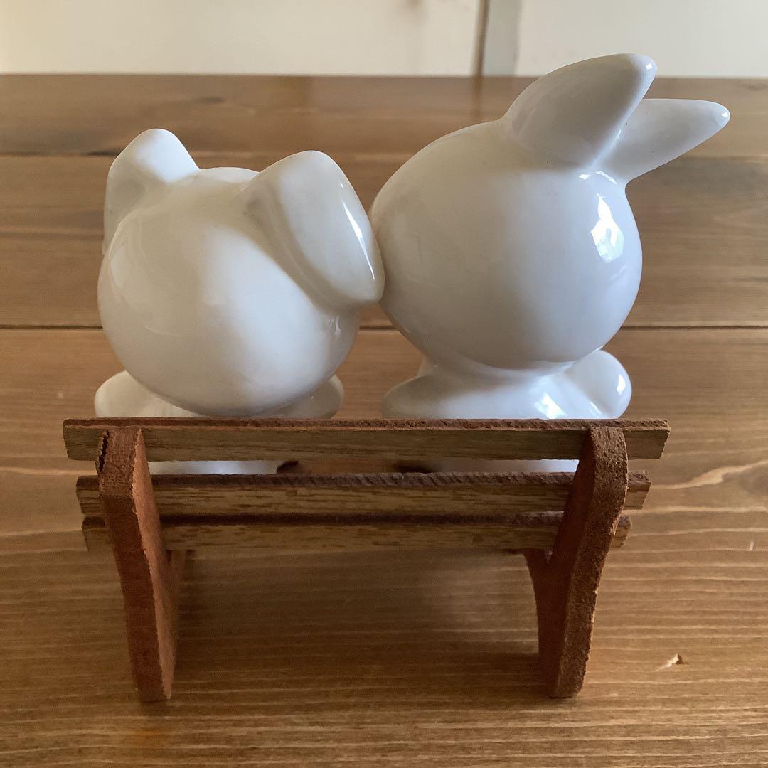 最終価格 昭和 レトロ うさぎ 置物 陶器 - メルカリ