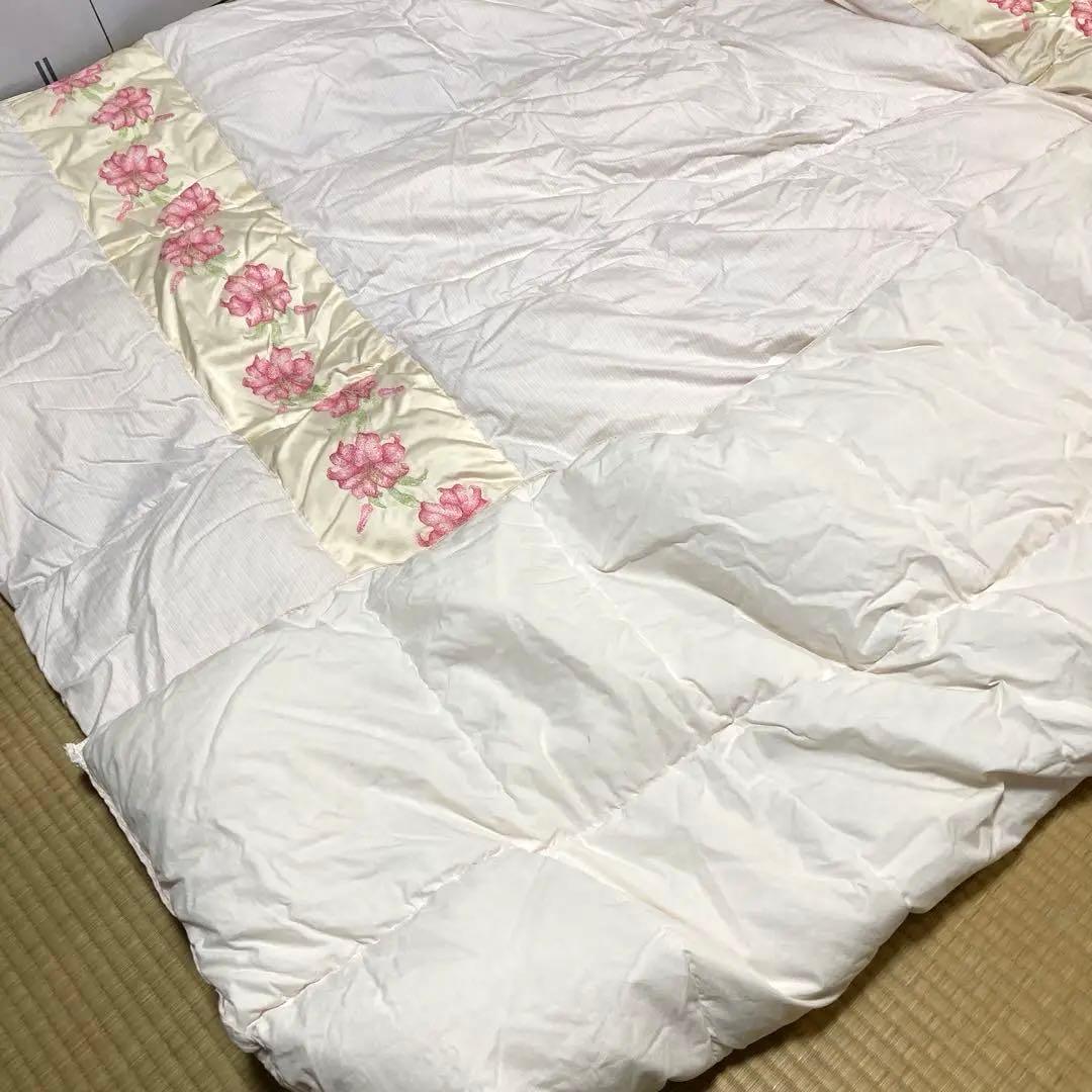 丸八真綿　羽毛肌掛け布団　ダブル