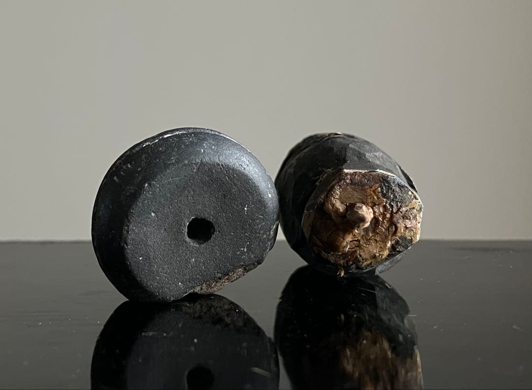 【祈りの木彫仏頭 室町後期〜江戸初期頃 約4.5㎝】残欠古美術骨董歴史資料お守り