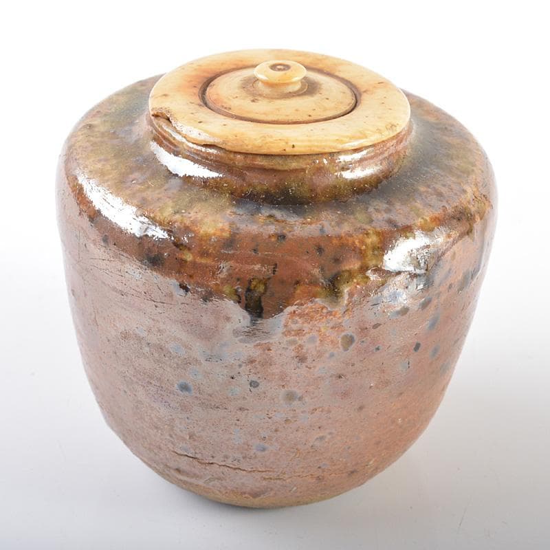 茶道具 瀬戸焼 肩衝茶入 仕覆付 表千家十二代惺斎極め箱 M R6298