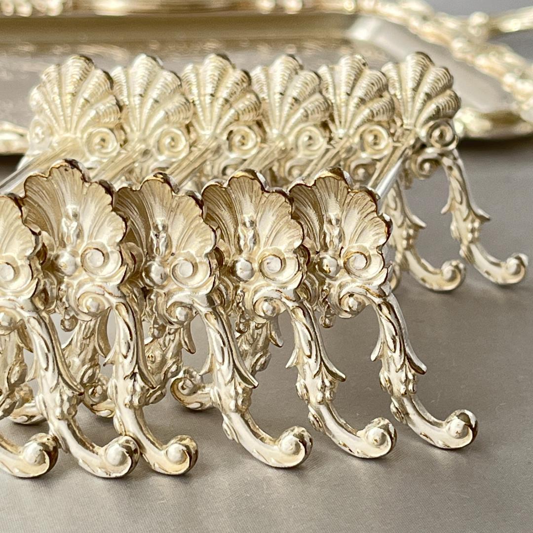 【仏蘭西】 シェルのナイフレスト / カトラリーレスト 6個【シルバープレート】