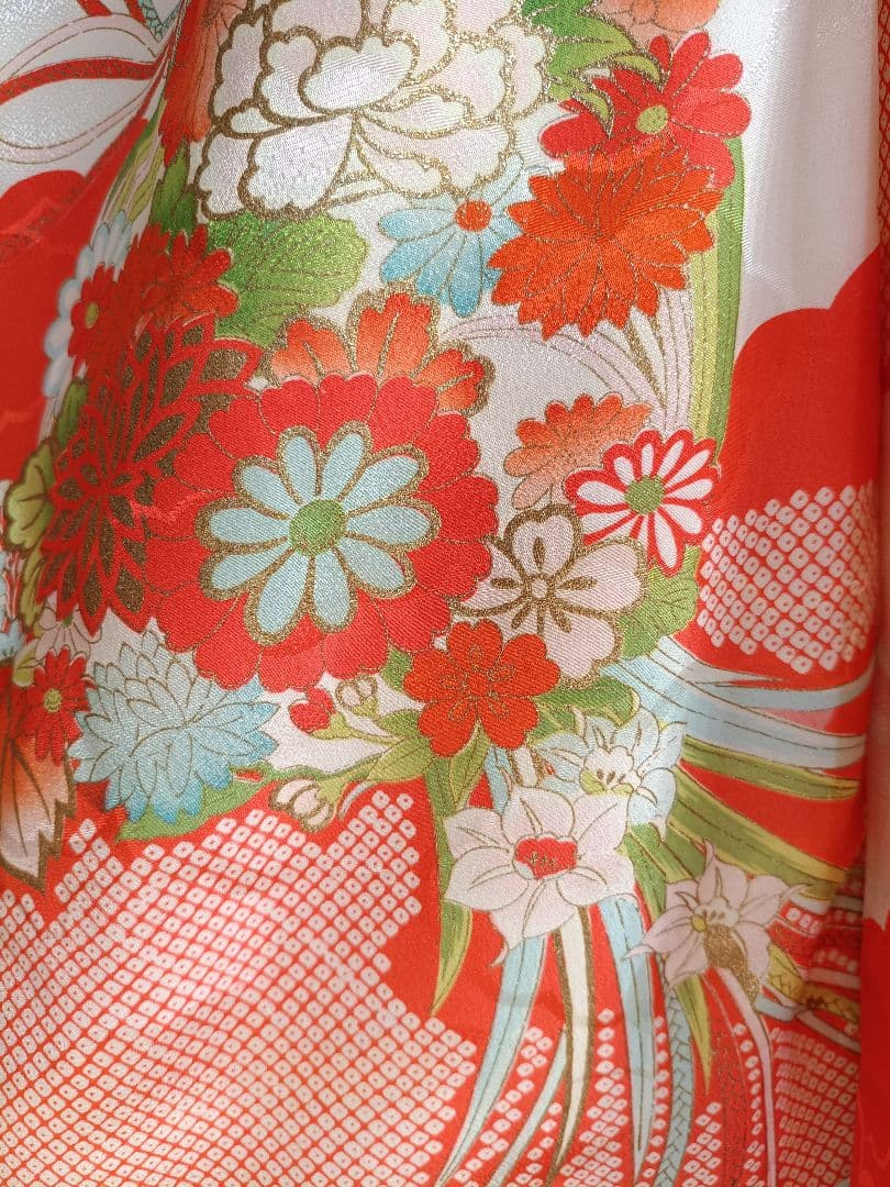 専用です☆アンティーク白に鹿の子模様の着物と白系だらり帯セット