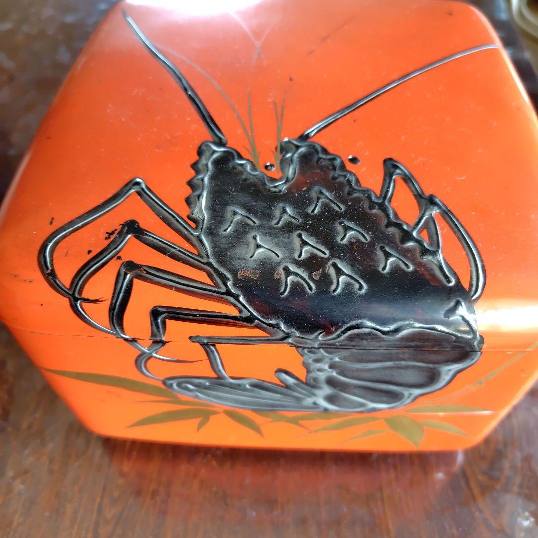 明治レトロ★海老柄御椀2個&昭和レトロ★海老柄 漆器重箱