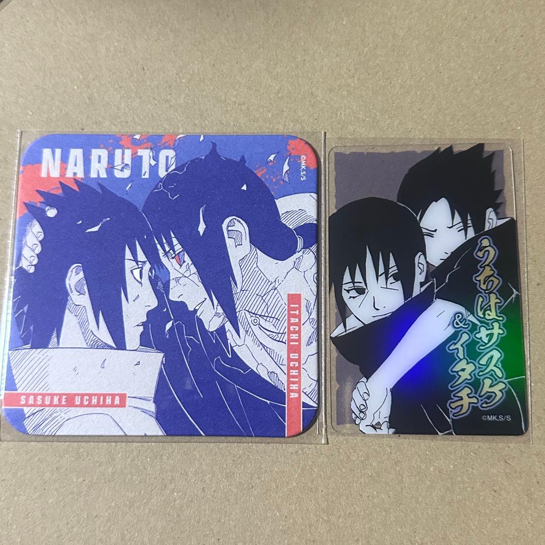 NARUTO ホロクリアカード アートコースター うちはサスケ うちはイタチ