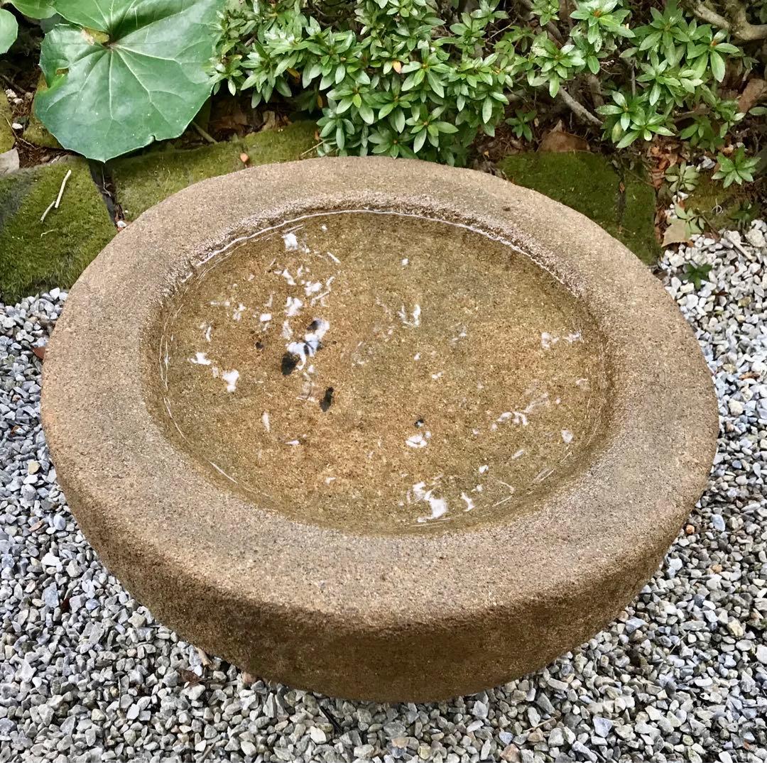 【天然自然石・水鉢・向鉢・蹲・茶庭露地庭鉢】庭石オブジェ置物ガーデニング造園