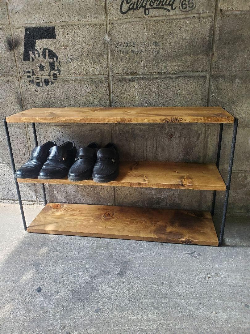 シューズラック　男前インテリア　ハンドメイド　植物　棚　6022