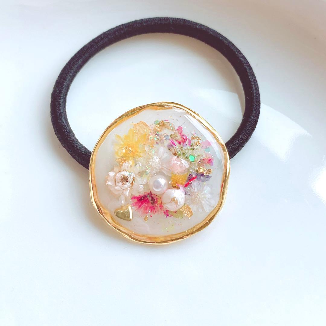 mejiroページ　レジンヘアゴム　5点 クリップ1点　バンスクリップ1点