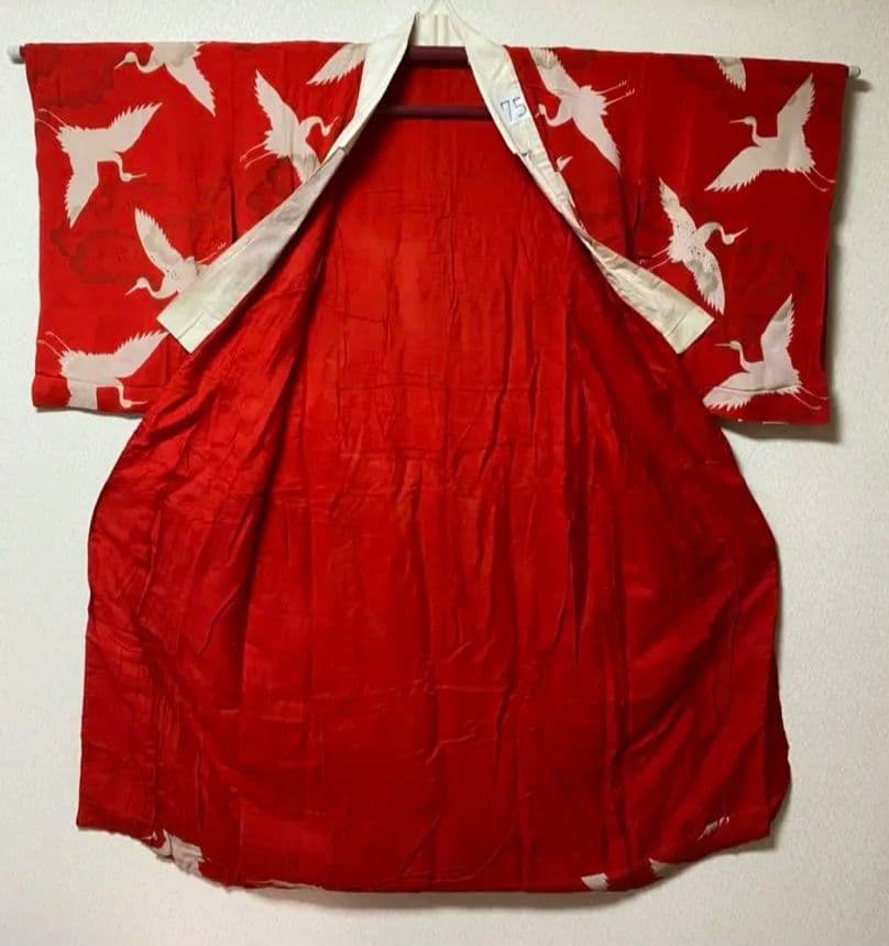 No.75正絹大正アンティーク子供着物長襦袢着丈120センチ裄丈59.5センチ