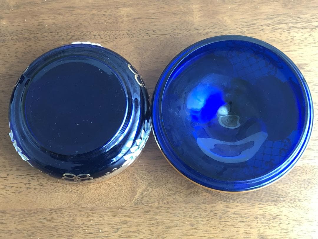 蓋つきチュリーン ☆ ボヘミアングラス ジャスミンコバルト