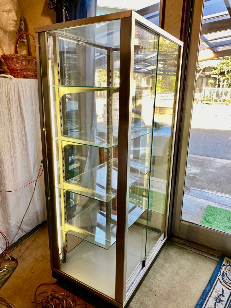 【昭和レトロ】照明付き　ガラスショーケース小　コレクションケース