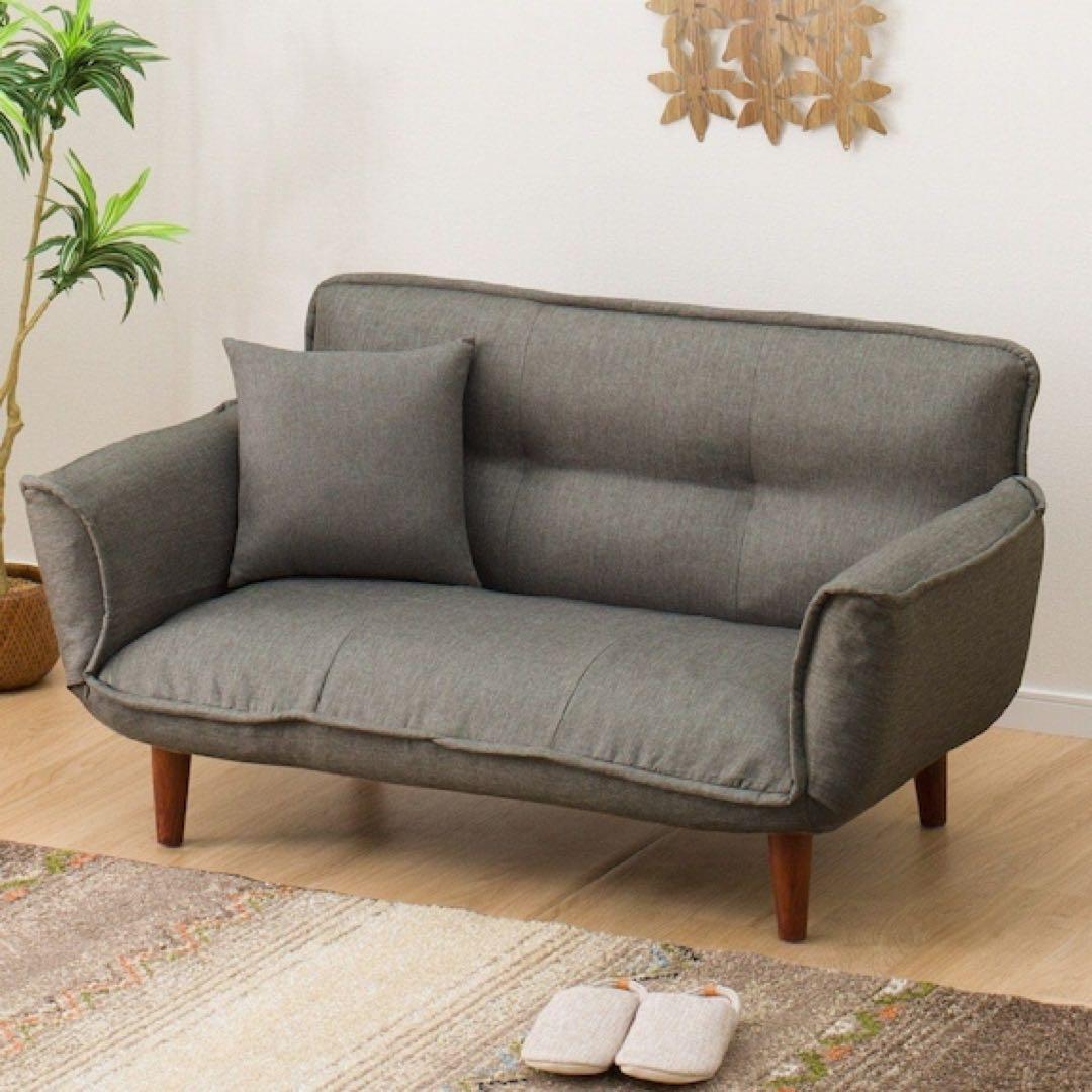 ニトリ 2人掛けコンパクトカウチソファー 布張りタイプ グレー