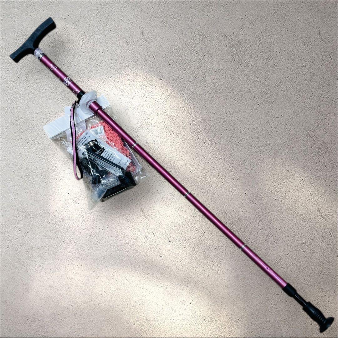 新品未使用✨スカイステッキスリム 折りたたみ杖 ピンク アルミ製 島