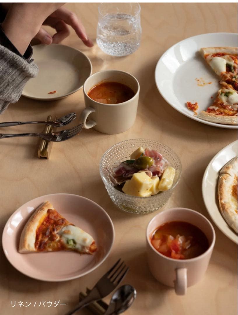 【新品】 Teemaリネンプレート23cm・カップ＆ソーサー　各2