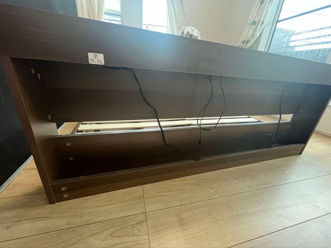 【販売済み】木製ダブルサイズすのこベッド ヘッドボード付き