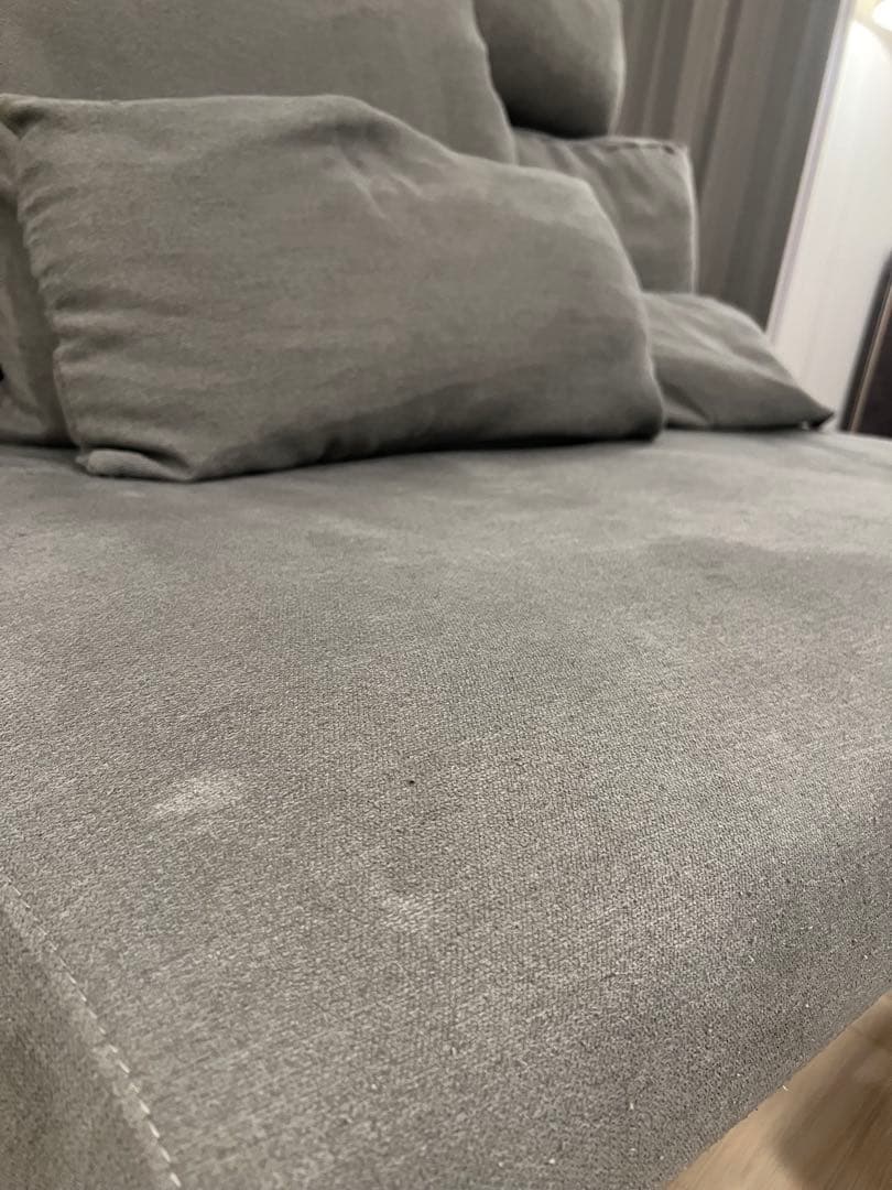 【にこにこ】ニトリ2人用布張りソファ (ポーション2KD GY)