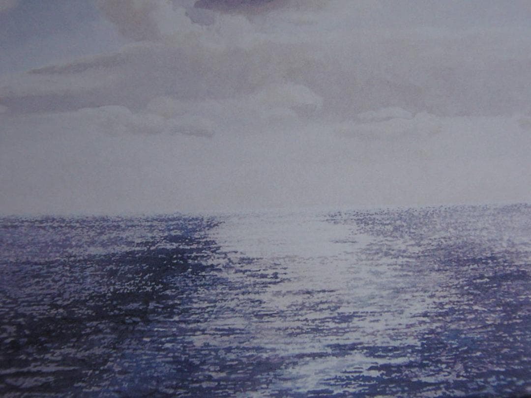 津地威汎、【航跡－雲のゆくえ‐】、希少な額装用画集より、新品額装付