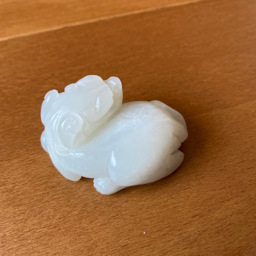 中国白砡　彫刻 白色　天然石　古董品