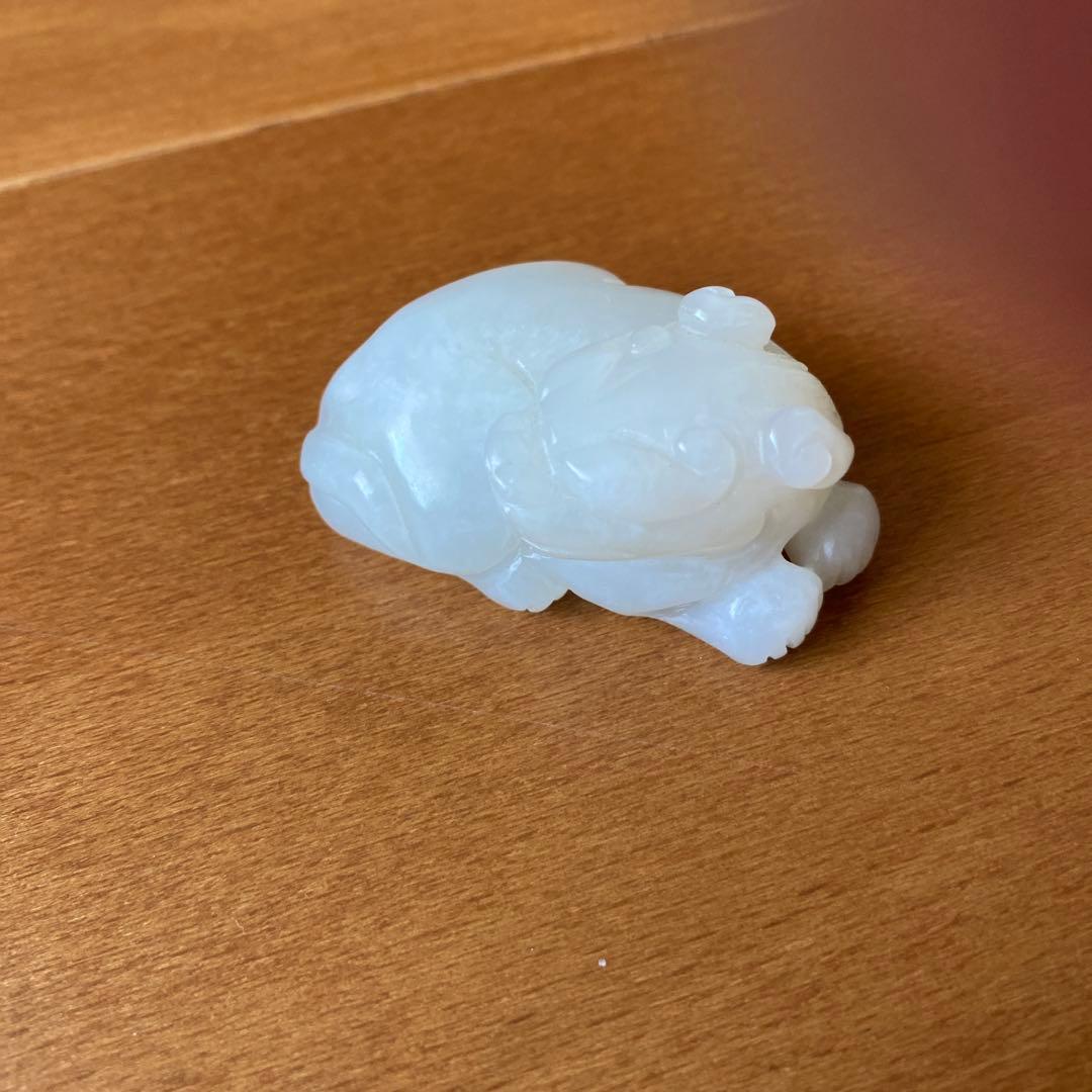 中国白砡　彫刻 白色　天然石　古董品