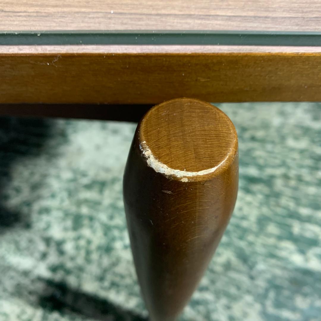 K658 富士ファニチア コーヒーテーブル ガラス天板 ブラウン