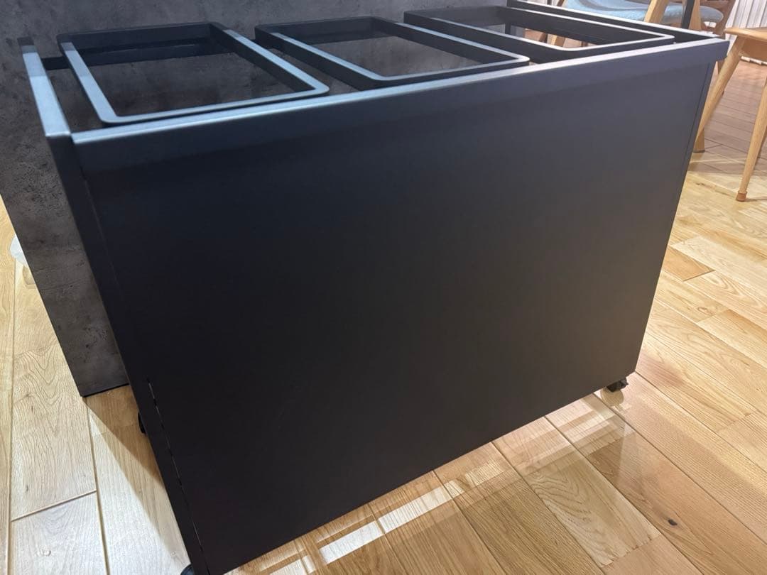 【未使用に近い】山崎実業Yamazaki 目隠し 3分別 ダストワゴン 45L