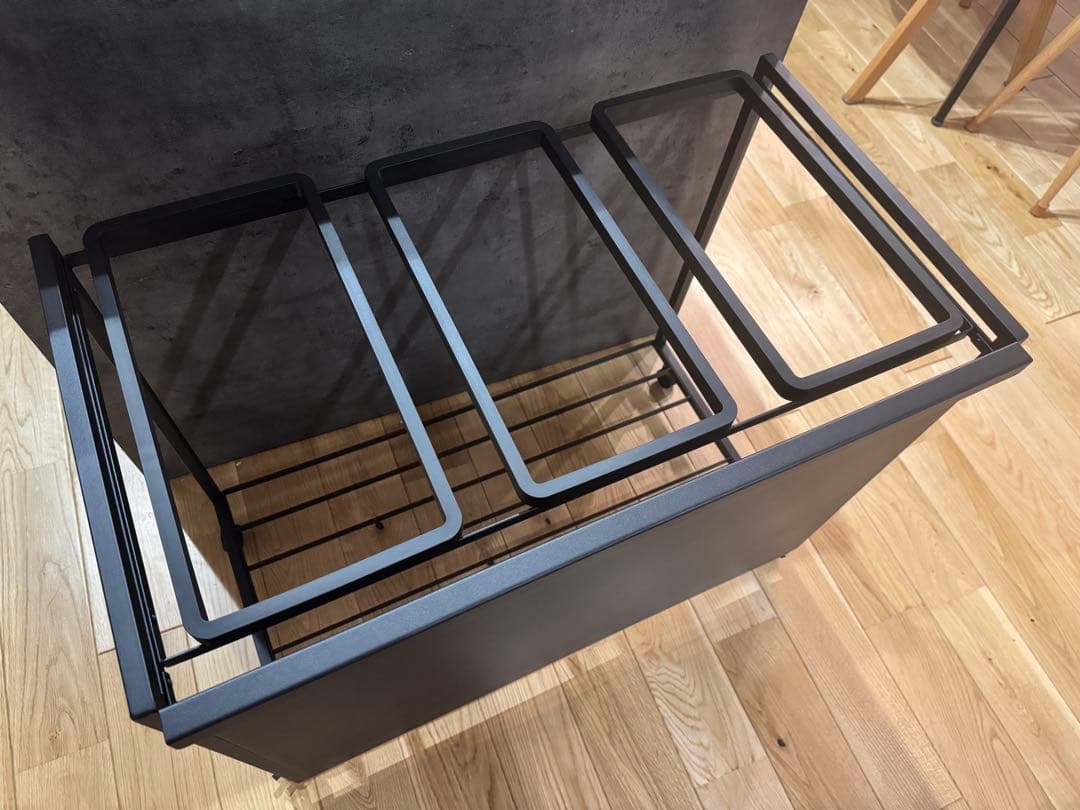 【未使用に近い】山崎実業Yamazaki 目隠し 3分別 ダストワゴン 45L