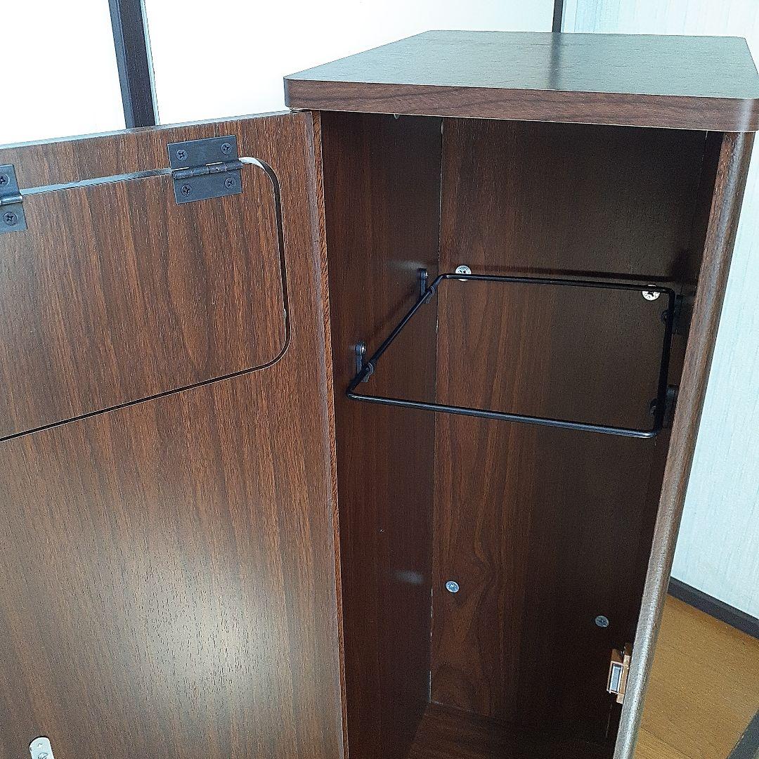 スタンド ダストボックス ブラウン ゴミ箱 スイング式 木目調 45L新品同様