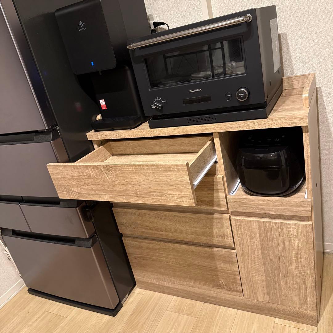 【2月28日発送予定】LOWYA(ロウヤ) キッチンボード　90幅　組立済み