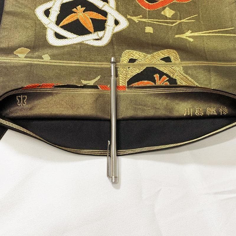 0ag51◆川島織物 祝帯 13参り ハーフ成人式 七五三七歳 全通袋帯 松竹梅